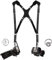 Camera Harness for 2 Cameras – Slim Dual Shoulder Leather Camera Strap – Camera Straps for Photographers, Safety Tether, Black, Adjustable