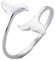 Miniblings Walflossen Ring XS - I Wal Flosse Flossen Meer Meerestier Walfisch Fisch Delphin 925er Silber Echtsilber A - Handmade Modeschmuck I Fingerring mit Motiv I verstellbar one Size