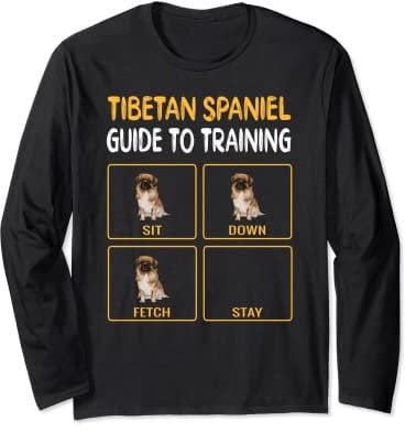 Funny Tibetan Spaniel Guide To Training Dog Obedience Long Sleeve T-Shirt