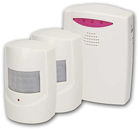 world-trading-net - Ladenglocke/Durchgangsmelder, drahtloser Bewegungsmelder mit Alarm, Reichweite 120m, 2X PIR-Sensor