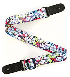 Fame Ukulele Strap Flower Winter, Verstellbarer Nylon-Gitarrengurt, 88-150 cm Länge, 4 cm Breit, Flower Winter Motiv, Geeignet für Ukulele