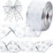 Christmas Ribbon, Christmas Tree Ribbon Organza Glittery Snowflake Wired Ribbon 2.5 Inch X 11 Yard with Spool, Ribbon for Christmas Decor Gift Packaging Crafts Home Party Decoration (Silver Ribbon)