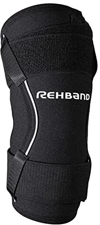 Rehband Power Max Ellenbogenbandage für schweres Krafttraining, Neopren Ellenbogenstütze mit extra Stabilisierung für Männer und Frauen, Farbe:Schwarz, Größe:XL, Seite:Rechts