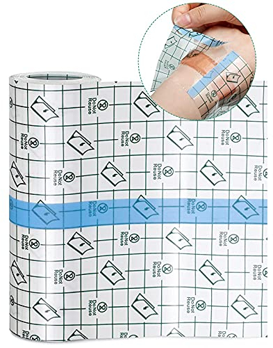 TOPJOWGA Wasserdicht Transparent Bandage, 15cmX10m Wasserdichte Transparente Filmrolle, Wasserdichtes Pflaster Verband, Klarer Film Verbandklebeband Wundverband Fixierer Pflaster Verband