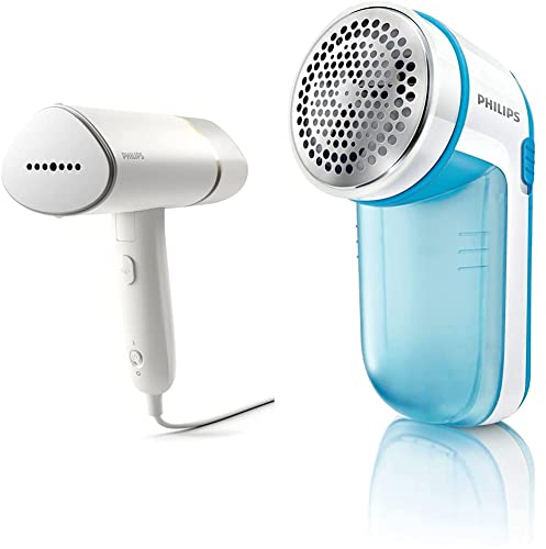 Philips Domestic Appliances STH3020/10 Dampfglätter, weiß & Phil GC026/00, blau, 1 cm