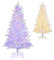 COSTWAY 6 FT Artificial Pre-lit Christmas Tree, Flocked Xmas Tree with 383 PE Branch Tips, 300 LED Lights, Auto Timer, 11 Dynamic Modes and 2 Lighting Colors, Hinged Decoration Tree