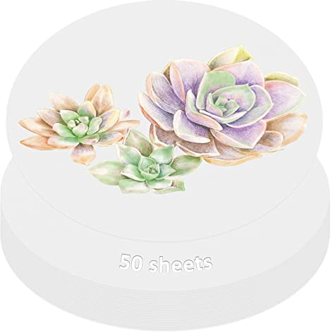 50 Stück rundes Malpapier, 20 cm Durchmesser, dickes Bastelpapier, Malkarton, große runde Ausschnitte, Papier, blanko, Malkarton, Kreise für Dekorationen (weiß)