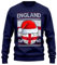 England Christmas Jumper Sweatshirt Unisex Mens and Womens Funny Santa Hat Flag with Football Xmas Fair Isle Ugly Sweater World Champions Gift Cup 2022, L, Navy