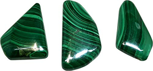 Malachit Cabochon Flatback Halbedelsteine für die Schmuckherstellung Packung mit 3 Stück dekorative Steine