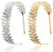 2 Stück Haarband Römische Göttin Haarreif, FUKPO Griechische Haarreifen Damen Mädchen Kopfschmuck, Stirnband Lorbeerkranz Gold Silber Haarschmuck Golden Hochzeit Braut Krone Schmuck Accessoires