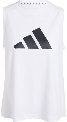 adidas Mujer Train Essentials Big Performance Logo Training Tank Top, White/Black, M