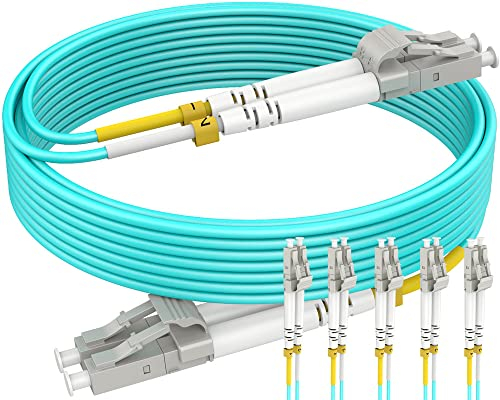 RamboCables Lot de 5 câbles patch LC LC multimode - Câble en fibre optique OM4 de 2 m - Duplex LSZH - 100 Gbit/s 50/125 µm