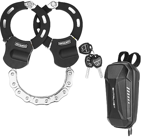 Antivol Trotinette Electrique, Cadenas Trotinette Electrique, Cadenas étanche Avec Sacoche Trottinette électrique, Menottes Antivol Idéal Pour Les Vélos, Trottinettes, Portail, Clôture, Etc(noir)