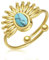 Joo&Rind Bague pour Femme Or Torsadée Ouverte en Plaqué or 14 carats - Hypoallergénique Bague Ete Reglable Acier Inoxydable
