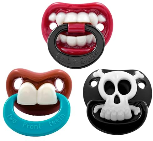 Lustiges Schnuller 3er Set - lustige Baby-Schnuller - Fun-Schnuller für Karneval & Halloween