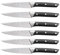 Björn, Lot de 6 Couteaux de Table Erling en Acier Inoxydable Finition Satinée effet Damas, Couteaux à Steak, Inox Mat et Noir Mat - Compatible Lave-vaisselle