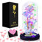 ZLPBAO La Bella e La Bestia Rose, Kit Rose Stabilizzate Cupola di Vetro con Base Pino Luci LED, Rosa Stabilizzata Regalo Fidanzata Donna Compleanno, Matrimonio, Compleanno, Natale