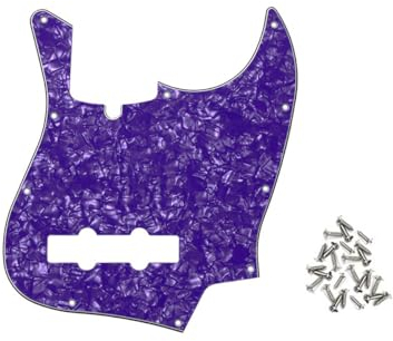 ROZILO Purple Pearl Jazz Bass Pickguard 10 Hole Guitar Pickguard for 4 String Fender Jazz Bass Modern Style