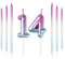 Mciskin 14th Birthday Number Kerzen Dekorationen Bunte 14 Kerze mit Rosa Lila Lange Kerzen Kuchen Kerzen Kuchen Topper Dekorationen für Jungen Mädchen Männer Frauen Geburtstagsfeier Hochzeit Jubiläum