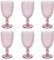 Evviva Calici Vino, Set da 6, Bicchieri Vino in Vetro Colorato, Calici Vino Particolari, Moderni, Capacità 350 ml, Lavabili in Lavastoviglie. Colore: Rosa