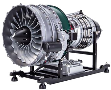 JOENI TECHING Turbofan Motor Model Kit, 1/10 Doppelspule Flugzeuge Turbojet Engine Metall Motor Modell Bausatz für Erwachsene, Physikalische Experiment Spielzeug - 1000+Teile