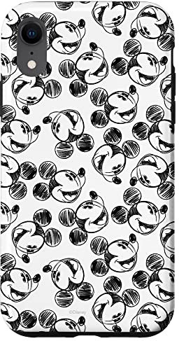 iPhone XR Disney Mickey Mouse Black and White Sketch Print Case