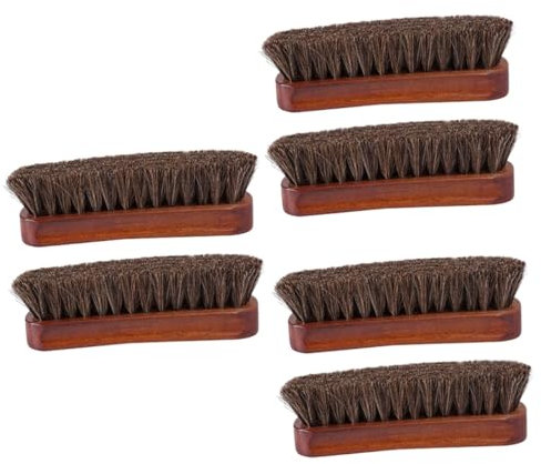 OATIPHO 6 STK Pferdehaarbürste Für Schuhe Hüte Kleiderbürste Aus Rosshaar Schuhreiniger Pferdehaar-wäschebürste Praktische Reinigungswerkzeuge Stiefelbürste Lederschuhe Schuhbürste Holz