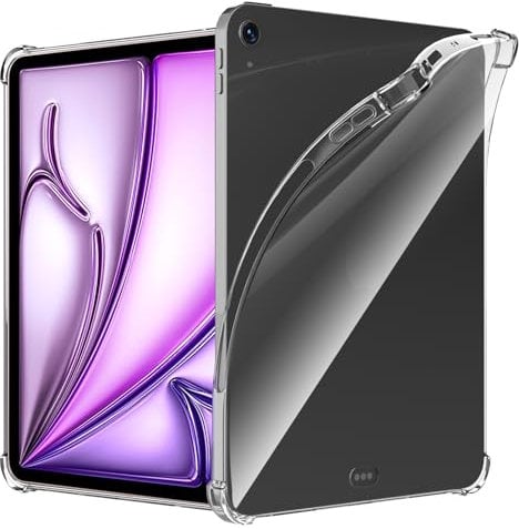 Natbok Case for iPad Air 13 M4,Advanced Airbag Drop Protection,Flexible Silicone TPU Shockproof Anti-Scratch,Anti Yellowing,Slim-Fit Case Apple iPad Air 13 M4 Tablet Cover, Clear