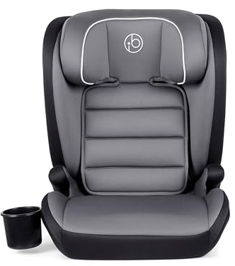 Ickle Bubba Oracle ISOFIX Booster Seat, i-Size High-Back Car Seat with Side Impact Protection & Cup Holder, Converts to Backless Booster for Children 100–150cm (Approx. 4–12 Years), Dark Grey