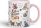 Vixar Life is Better with Cats Joke Pets kittten Ceramic Coloured Mug Cup for Tea Coffee Hot Brew 330ml 11Oz Gift (Pink)