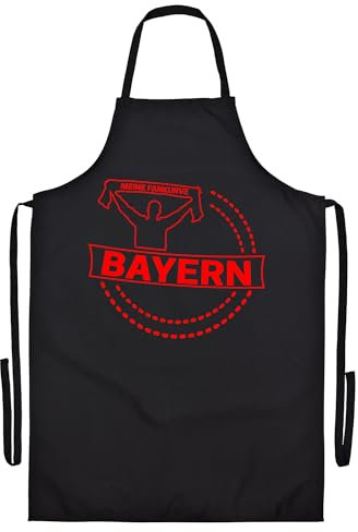 multifanshop Grillschürze - Bayern - Meine Fankurve - Druck rot - Schürze Größe one size schwarz