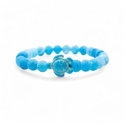aninu Perlen Armband mit Schildkröte & GPS Live Tracking - Ocean Freundschaftsarmband für Damen & Herren, Perfekte Geschenke für Frauen & Männer (Blue)