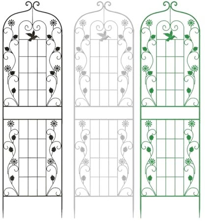 NOIRDA Rankhilfe Garten Rosenspalier, Rostfreier Blumengitter Zum Stecken, Sichtschutz Garten, Pflanzengitter, Für Garten Im Freien, Blumen, Obst, Gemüse, Topfpflanzen(White)