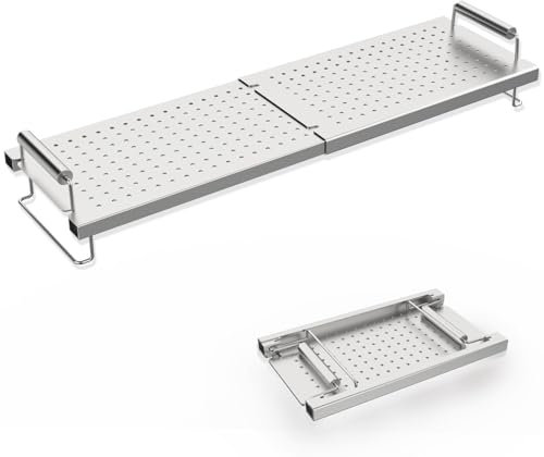 Verstellbares Grill-Warmhalterost für Blackstone 43,2 cm, 55,9 cm, 71,1 cm, 91,4 cm, Warmhalterost für Blackstone Grillzubehör, Universal-Wärmerregal für Weber Charbrail Camp Chef und die meisten