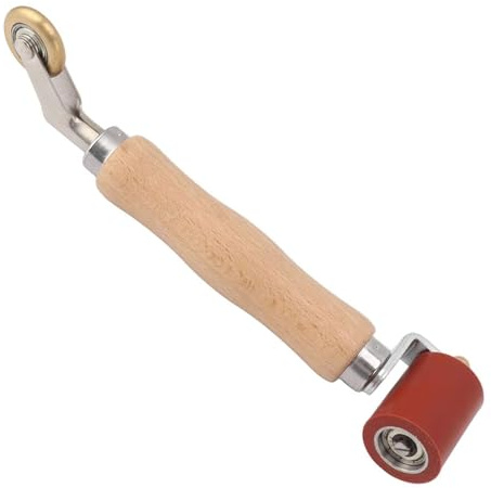 HAPPOW 2 in 1 Silicone Seam Roller,Rubber Roller with 6mm Interal Corner Brass Penny Roller, for PVC/TPO/EPDM Roofing, Wallpaper, Smoothing Double-Headed Tool(Red)