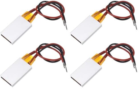sourcing map 4 Pcs PTC Heating Element, AC DC 12V PTC Heating Plate Aluminum Shell Ceramics Polyimide Film Plate Heater 7W-150W 200C Insulated Constant Temperature Ceramic Thermostatic
