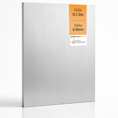 Alu-Verkauf Aluminium Platte roh - Aluplatte Zuschnitt nach Maß - Alu Blech 10mm - Abmessung 100mm x 100mm - Weitere Maße wählbar - Ideal für Werkstatt, Modellbau & DIY