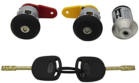 MEXWLOP INTERRUTTORE ACCENSIONE CILINDRO SERRATURA PORTA SINISTRA DESTRA CON 2 CHIAVI, for Ford, for Fiesta, ESCORT KA 1995-2000 serratura della portiera dell'auto