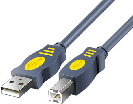 Zqxnt Cable de impresora USB 2.0 a tipo B, transferencia de datos de alta velocidad con núcleos de ferrita integrados para reducción de interferencias, cable de transferencia de datos de velocidad