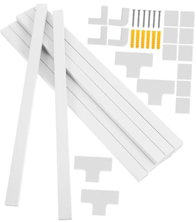 Gatuida PVC Cable Hider Kit Wire Concealer with Screws and Adhesive Tape for Wall Mounted Power Cords Audio Video Cable Management for Tvs and Split Air Conditioners