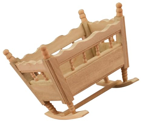 Naturholz-Krippe im Maßstab 1:12, Miniatur-Möbel, Sammlerstück, Möbel für Model-Enthusiasten, Puppenhaus aus Holz