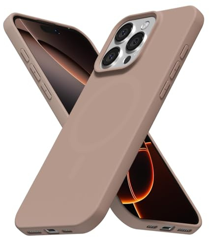 LoeoeL for iPhone 16 Pro Case Silicone Mag Safe, Compatible with Magsafe Ultra Slim Thin Magnetic Phone Case for Women Girls, Soft Rubber Gel Matte TPU Solid Color Minimalist Cover, Brown