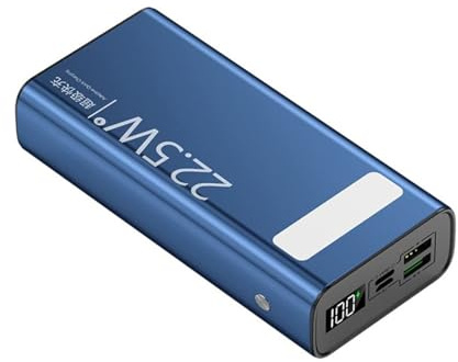 Power Bank fast charging, Fast Large Capacity Pack USB with LED Flashlight,Blue,30000mAh
