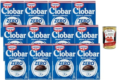 Italian Gourmet Ciobar Chocolat chaud italien Ciobar ZERO sans sucres ajoutés 12 x 76 g – préparation cacao dense et crémeuse, boisson chocolatée instantanée, type bar italien + Italian Gourmet Polpa
