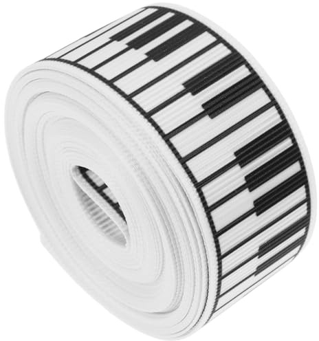 Beavorty Piano Ribbon Black and White Wide Musical Note Satin Ribbon for Crafting Graduation Season and Holiday Party Decorations