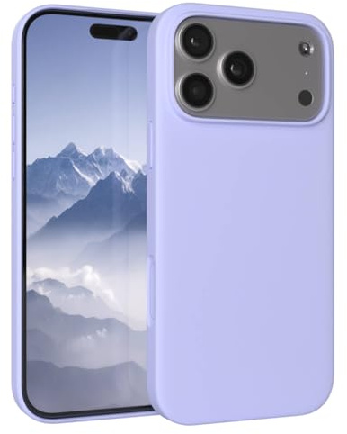 EAZY CASE Premium Silikon Hülle für iPhone 17 Pro Max - Handyhülle, Stoßfest, Schutzhülle mit Kameraschutz, Kratzfester weicher Mikrofaser-Innenfutter, Silikon Cover Case Bumper - Lavendel Lila Lila