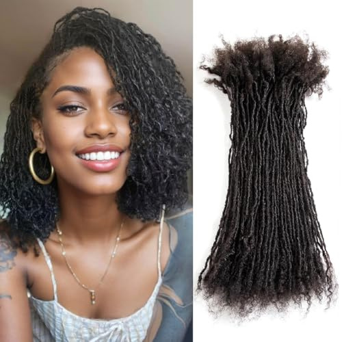 Originea Extension Locks Cheveux Naturel 0.1cm Le Lac Des Sister Locs Curly 100% Réels Cheveux Humain Dreadlocks Extension Entièrement Fait à La Main (8 pouces 200 brins)