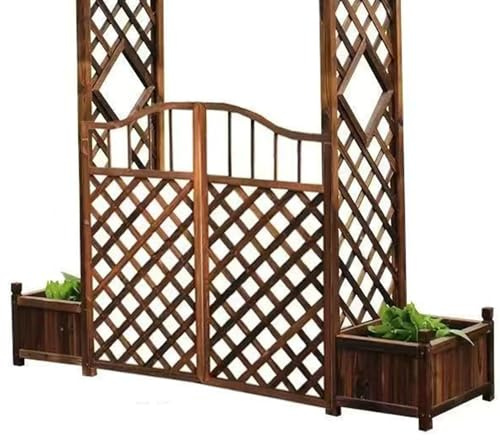 Wetsfgdg Cancela de Valla Doble Puerta,Puertas Batientes de Madera Rústica, Puertas Exterior,Puerta Jardin,Madera resistente a la intemperie | Robusta y duradera | Decoración para entradas y jardines