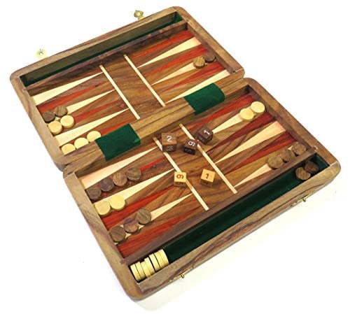 Fair trade Wooden Folding 10 Backgammon set