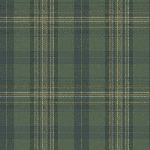Chesapeake MAN330212 Austin Plaid Wallpaper, Green